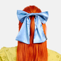 Silk Bow Barrette in Blue