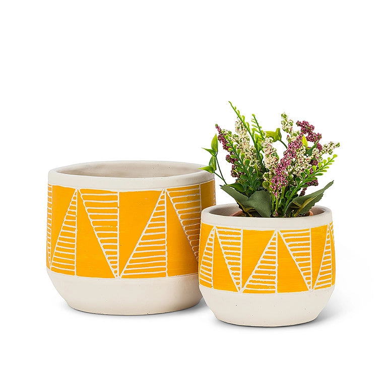 Etched Planter in Yellow