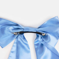 Silk Bow Barrette in Blue