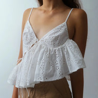 Kimchi Top in Milk Eyelet