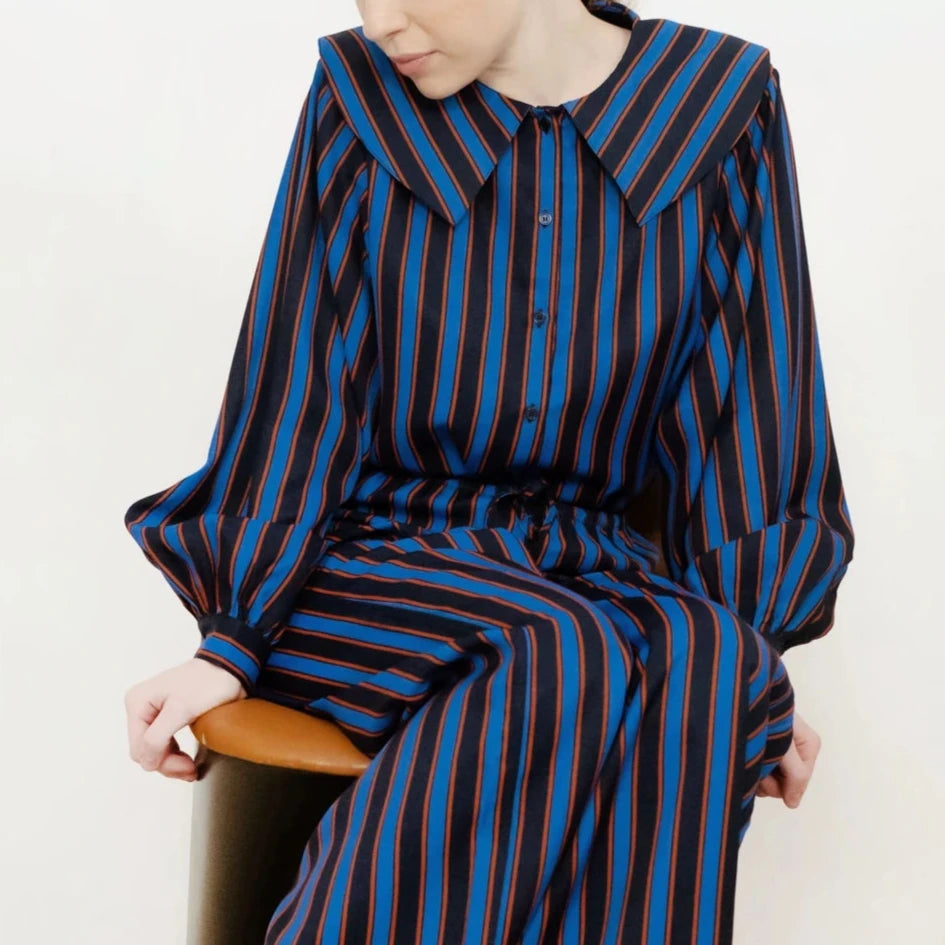 Striped Blouse in Navy