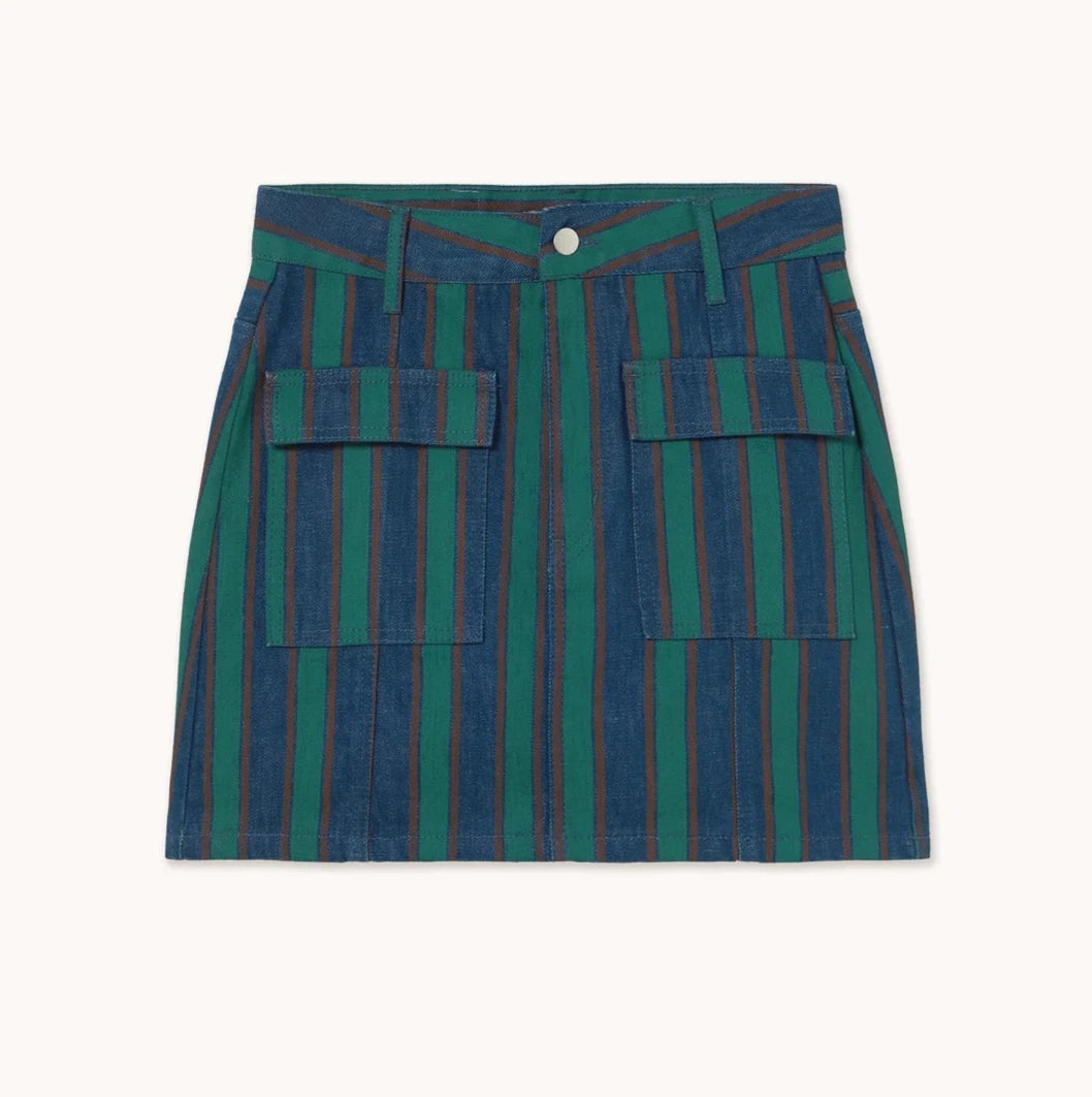 Stripe Mini Skirt in Stone