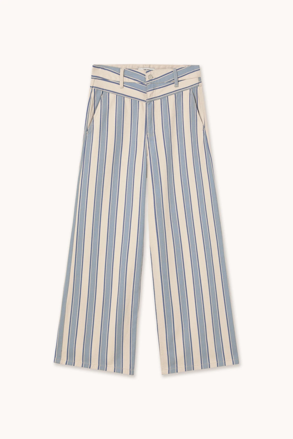 Striped Yoke Trousers in Dark Vanilla