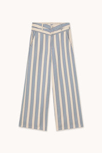 Striped Yoke Trousers in Dark Vanilla