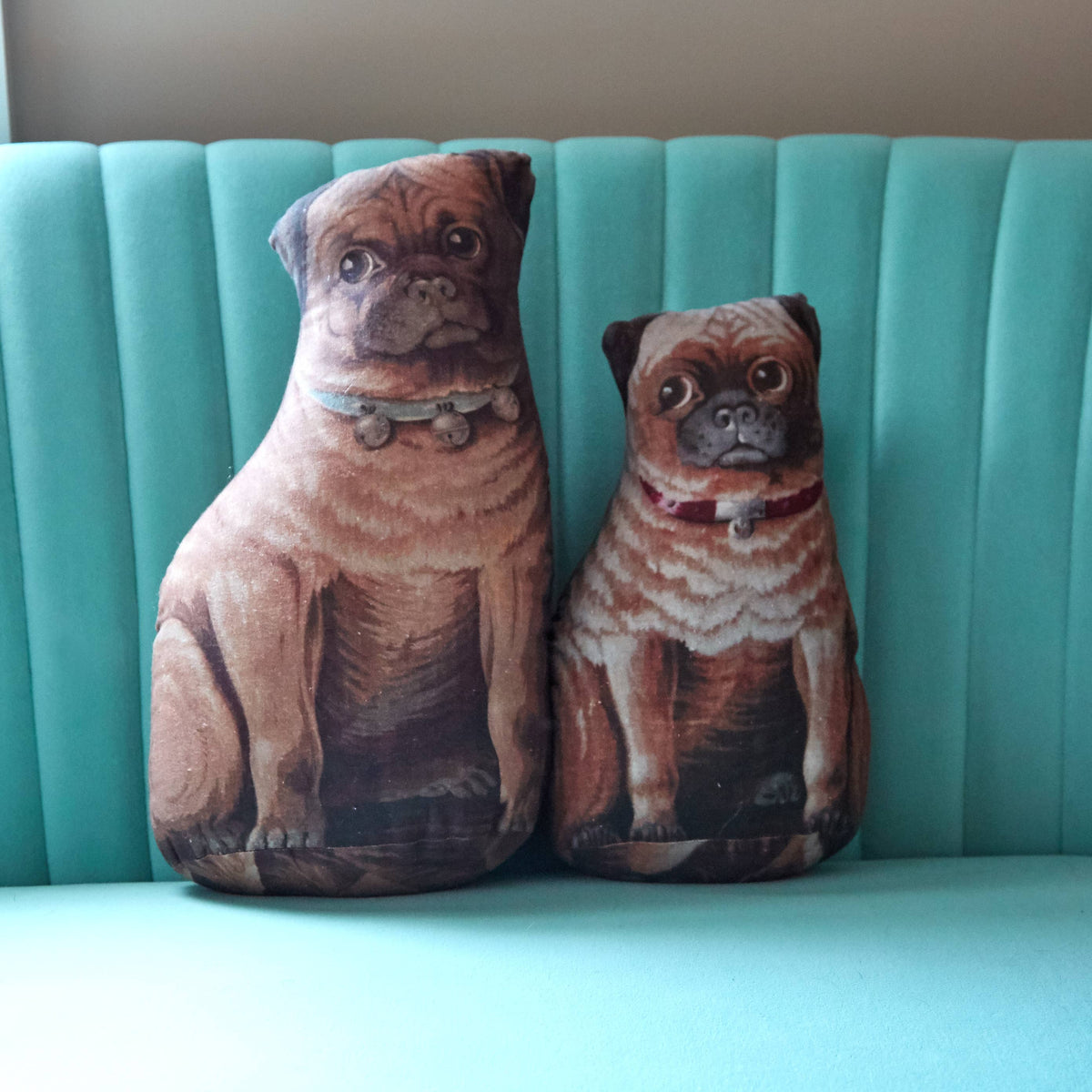 Vintage Pug Pillow Large