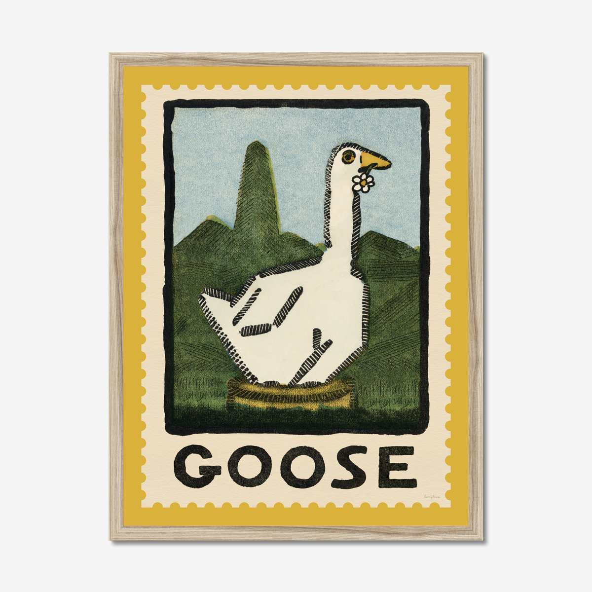 Goose Vintage Stamp Fine Art Print