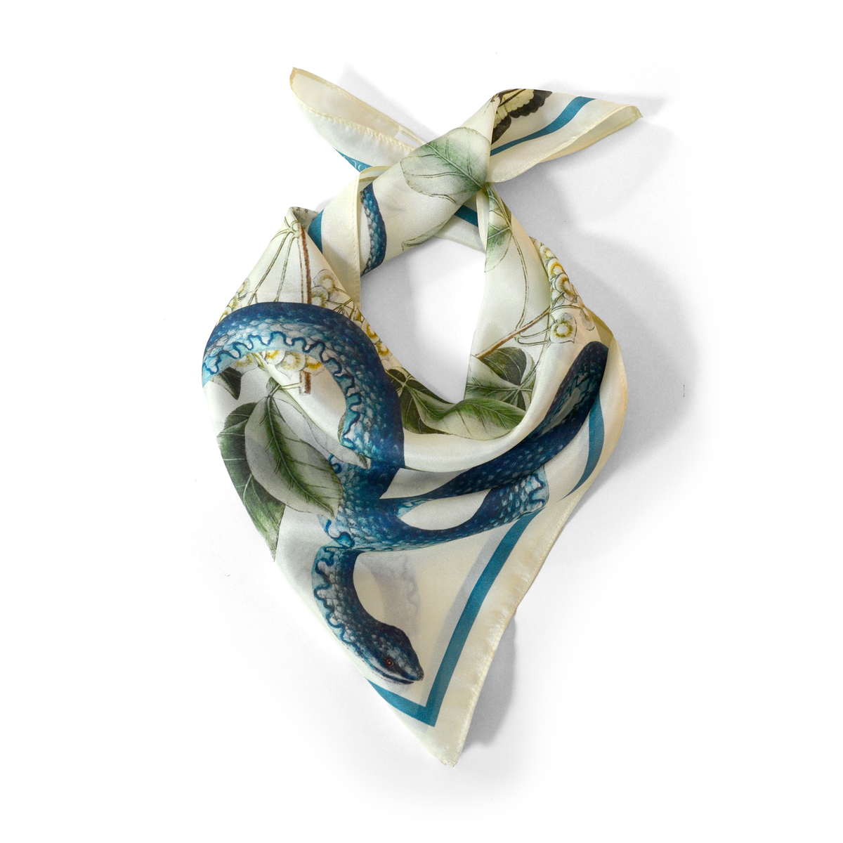 Blue Snake and Butterfly Silk Scarf