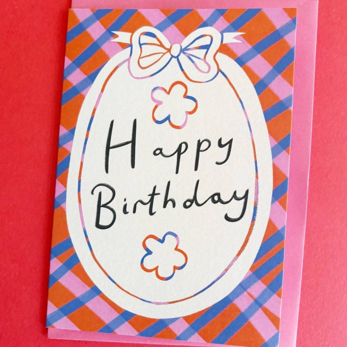 Gingham Bow Card