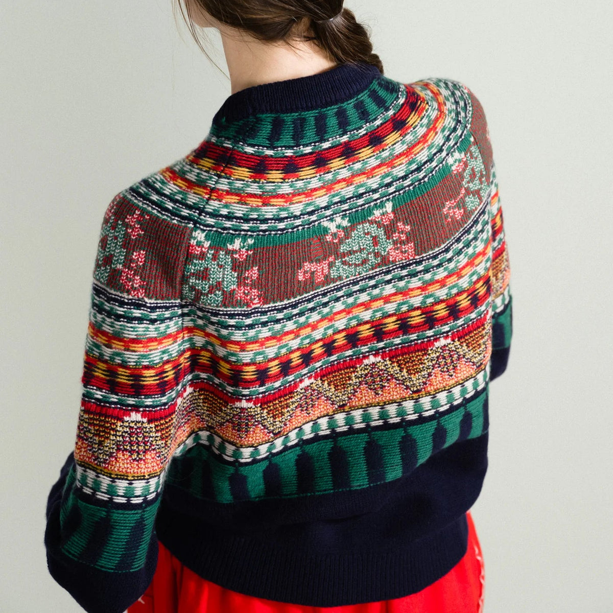 Mable Fairisle Pullover in Navy
