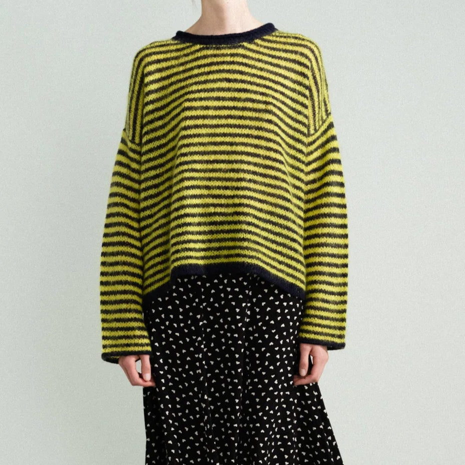 Gulisa Striped Pullover in Chartreuse