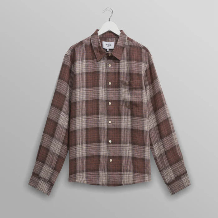 Jaunt LS Shirt in Brown Linen Check