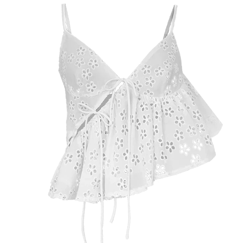 Kimchi Top in Milk Eyelet