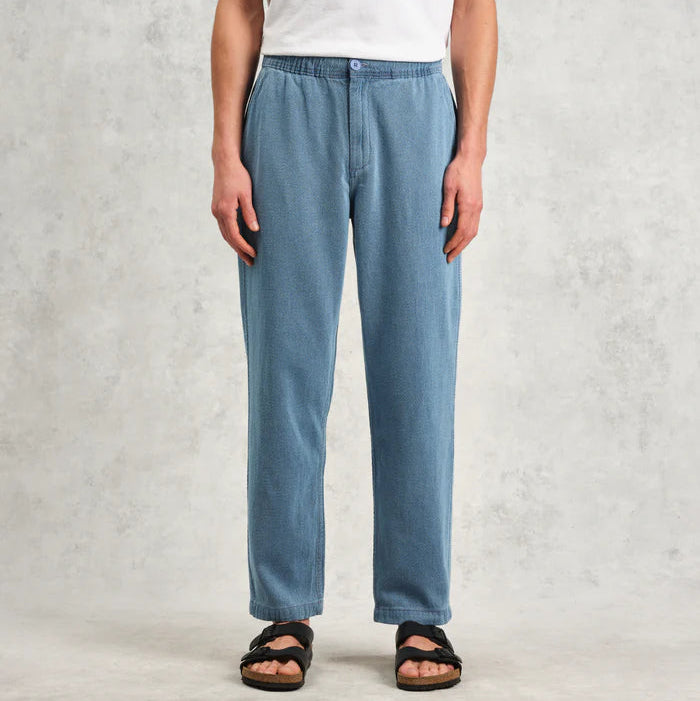 Long Kurt Trouser in Dobby Indigo