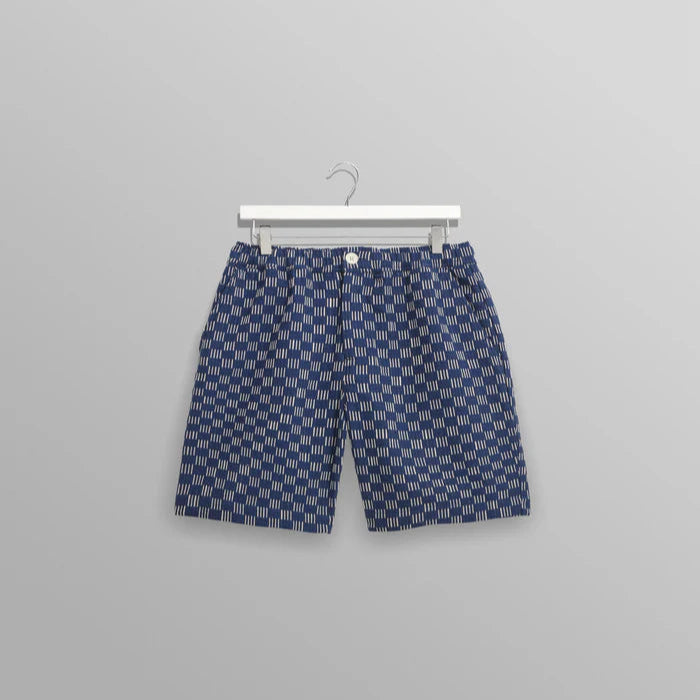 Kurt Short in Indigo Grid Stitch