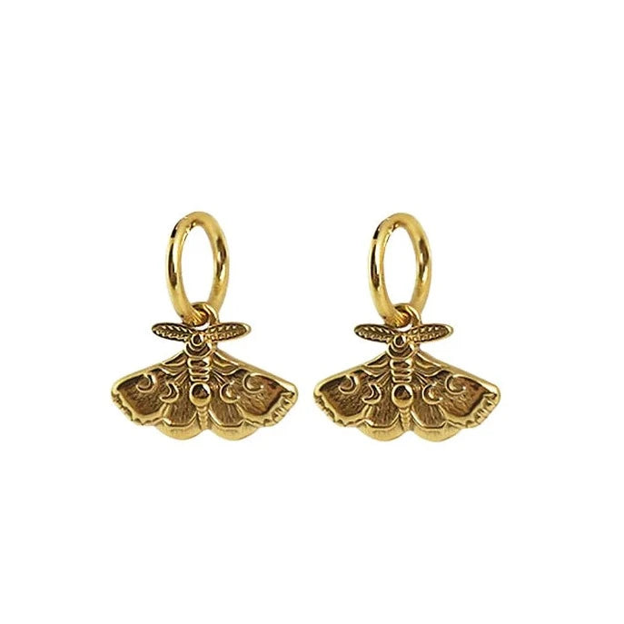 Moth Earrings in Gold