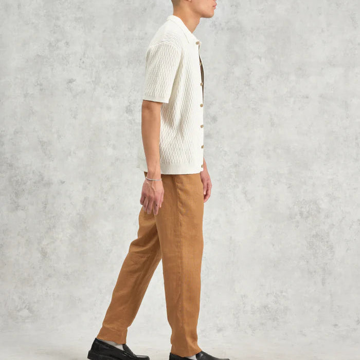 Tellaro Shirt in Ecru Honeycomb Cable