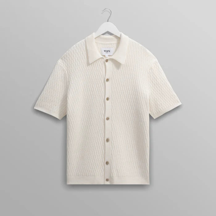 Tellaro Shirt in Ecru Honeycomb Cable