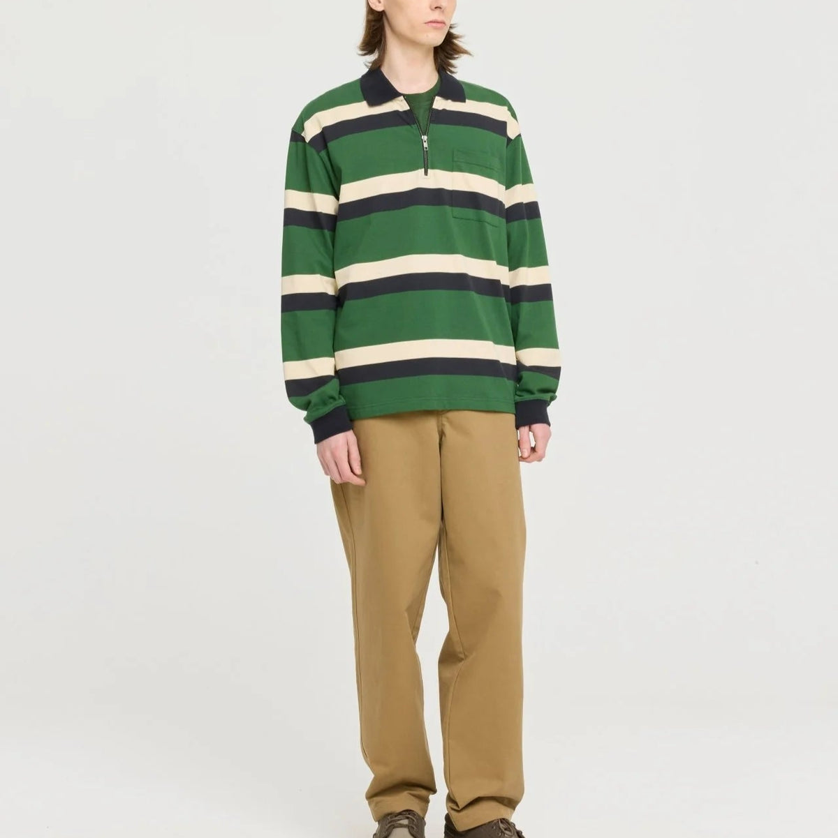 The Deep Zip Polo in Green