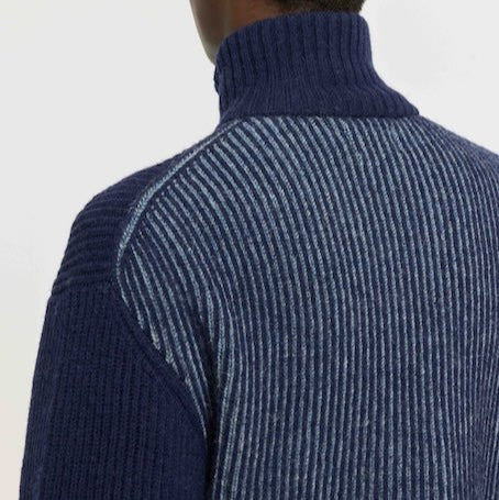 The Seasons Zip Cardigan in Navy