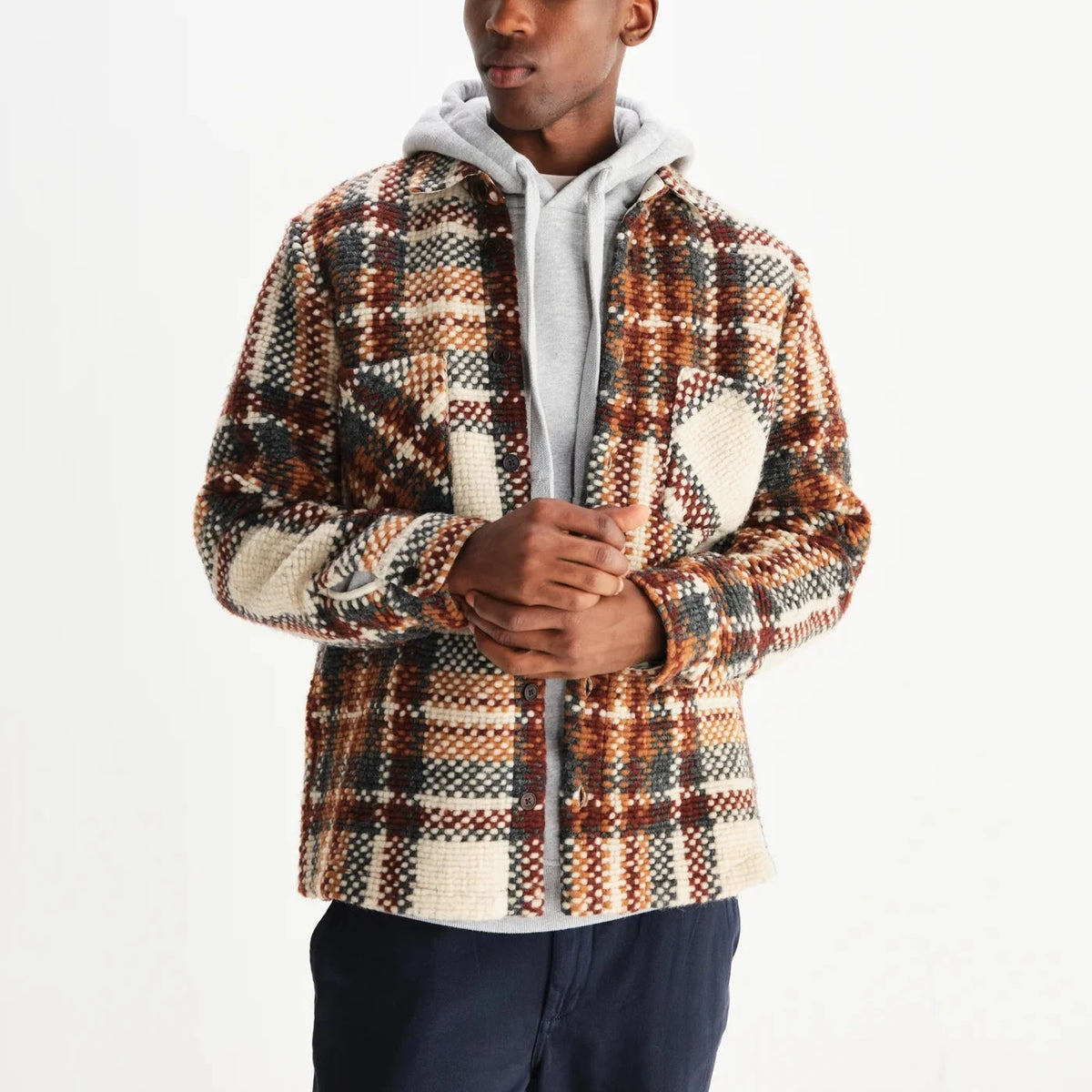 Whiting Overshirt in Wool Blend Bobble