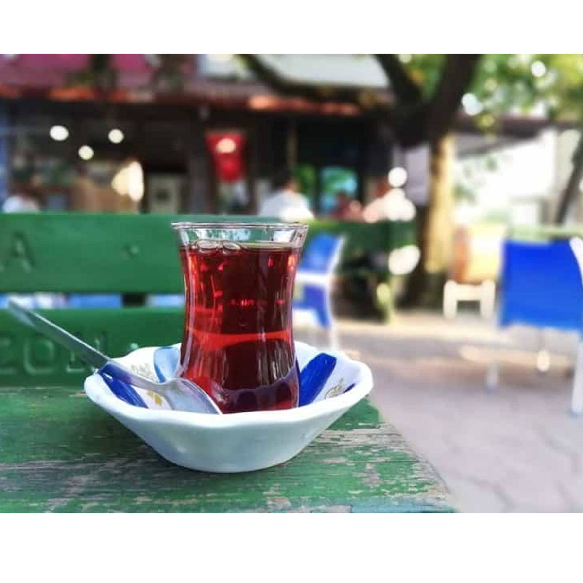 Melamine Tea Glass Saucer in Blue