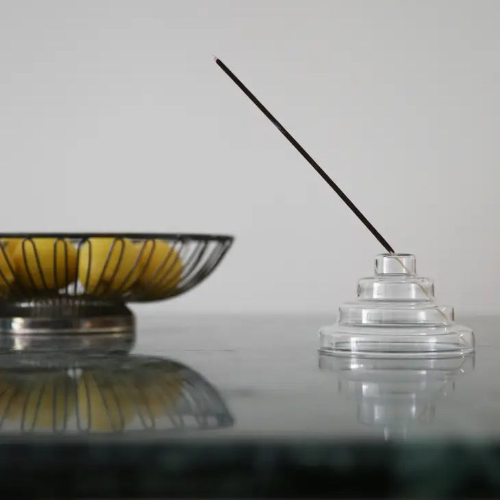 Glass Meso Incense Holder in Clear