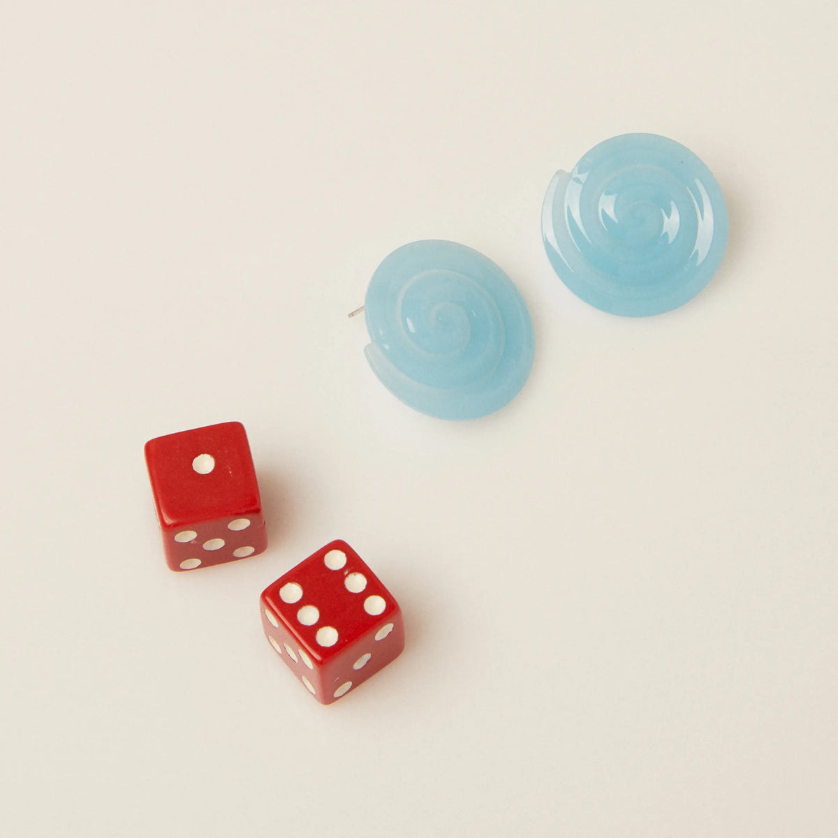 Acetate Spiral Earrings in Baby Blue
