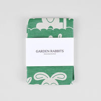 Tea Towel in Garden Rabbits