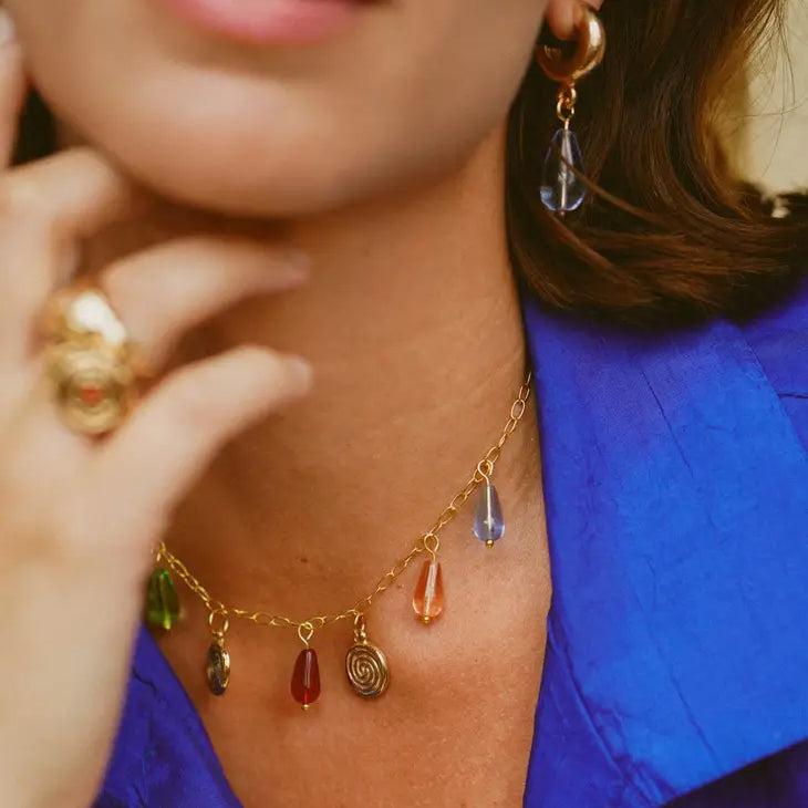Technicolor Tear Drop Necklace