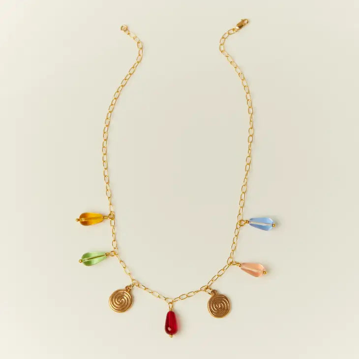 Technicolor Tear Drop Necklace