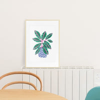 Terrazzo Pot With Plant Print