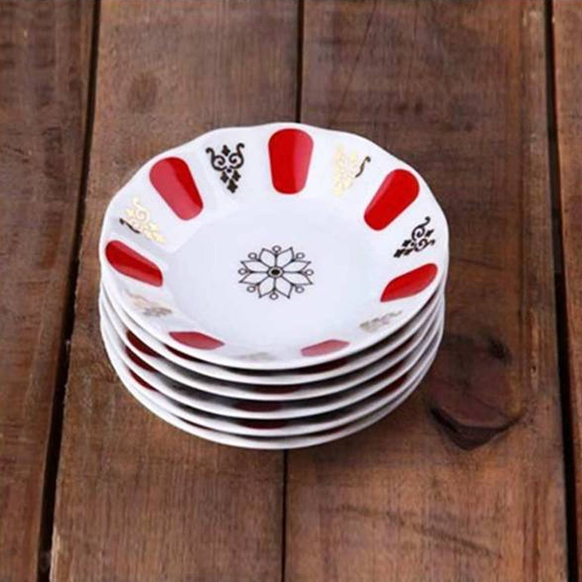 Melamine Tea Glass Saucer in Red
