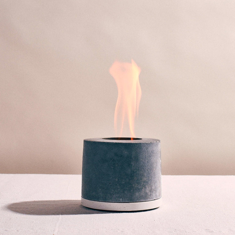 Personal Fireplace in Raw Aluminum