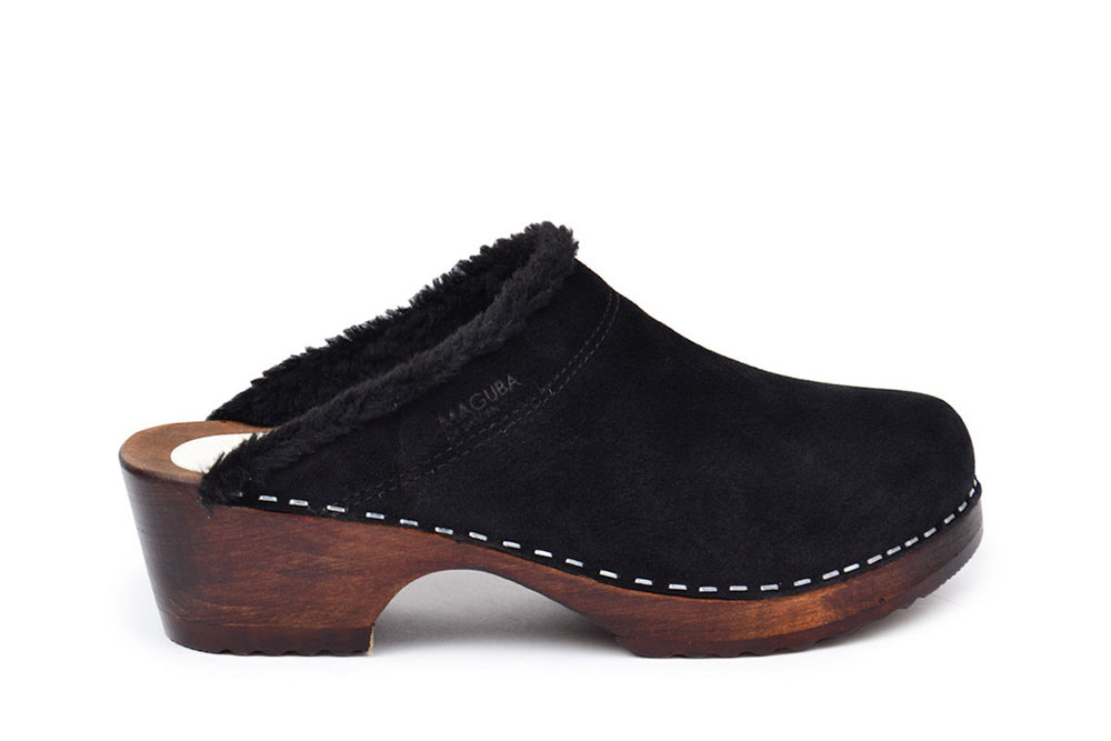 Oslo Comfy Clog in Black Suede