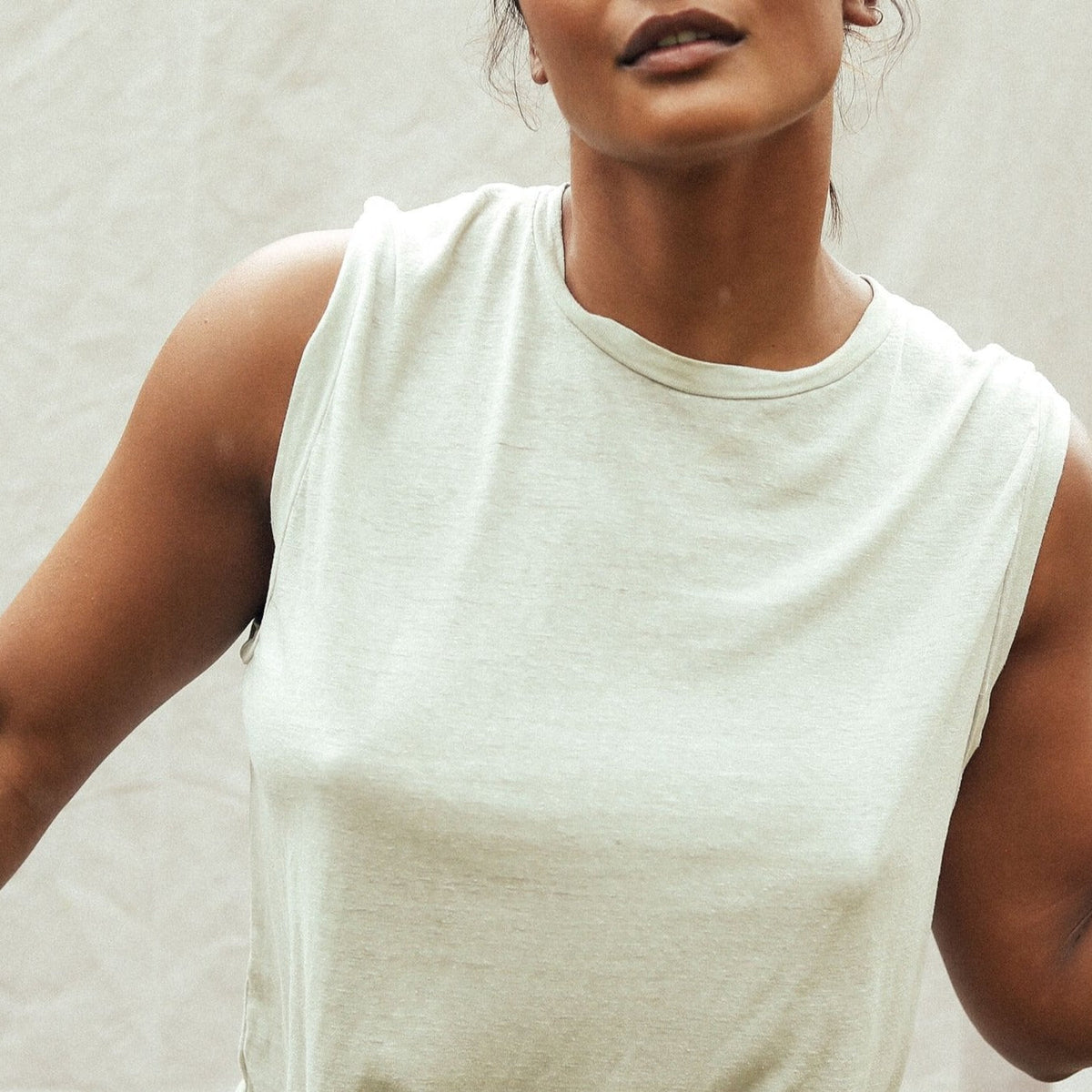 Malibu Muscle Tee in Washed White