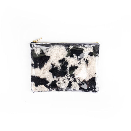 Vinyl Zipper Pouch in Moo