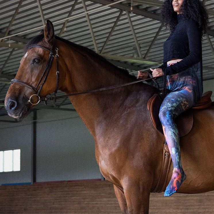 Emelie Abstract Tights in Semi-Opaque
