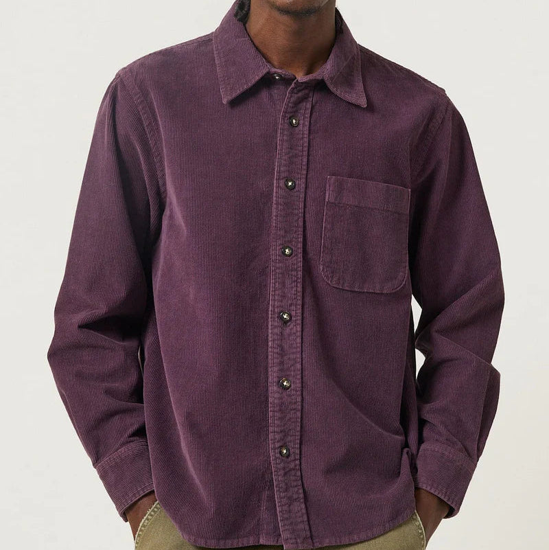 Cord LS Shirt in Purple