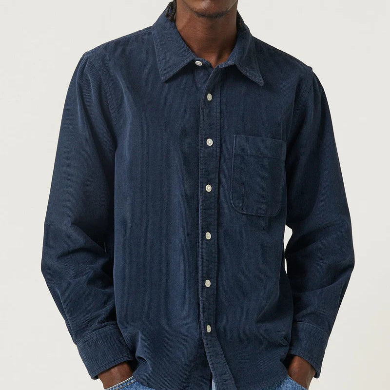 Cord LS Shirt in Navy