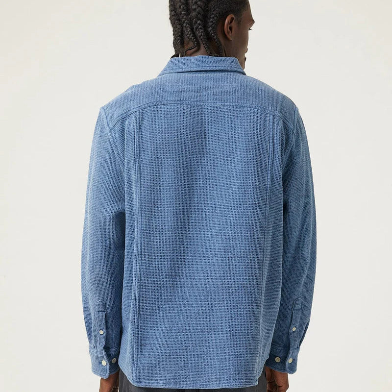 Waffle LS Shirt in Indigo
