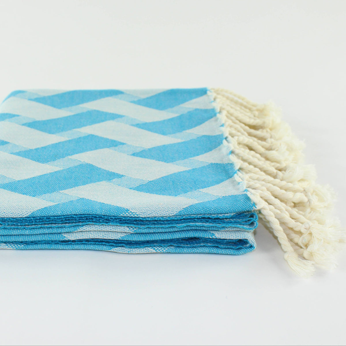 Prism Pattern Towel in Teal Blue