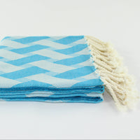 Prism Pattern Towel in Teal Blue