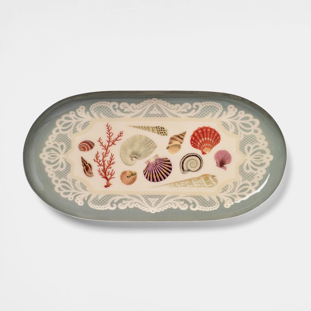 Oval Enamel Tray- Specimens of the Sea