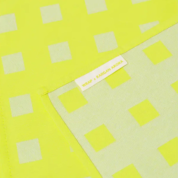 Squares Napkin Set Yellow/Soft Aqua