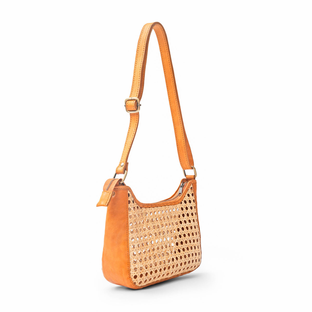 Pia Rattan Shoulder Bag in Tan