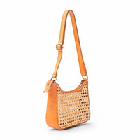 Pia Rattan Shoulder Bag in Tan