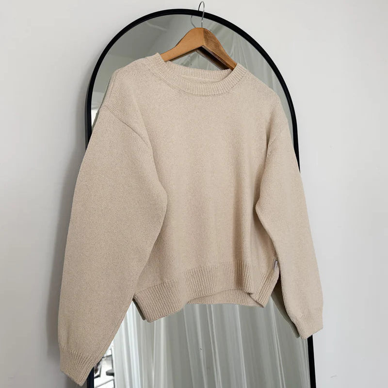 Milo Cotton Sweater in Naturel