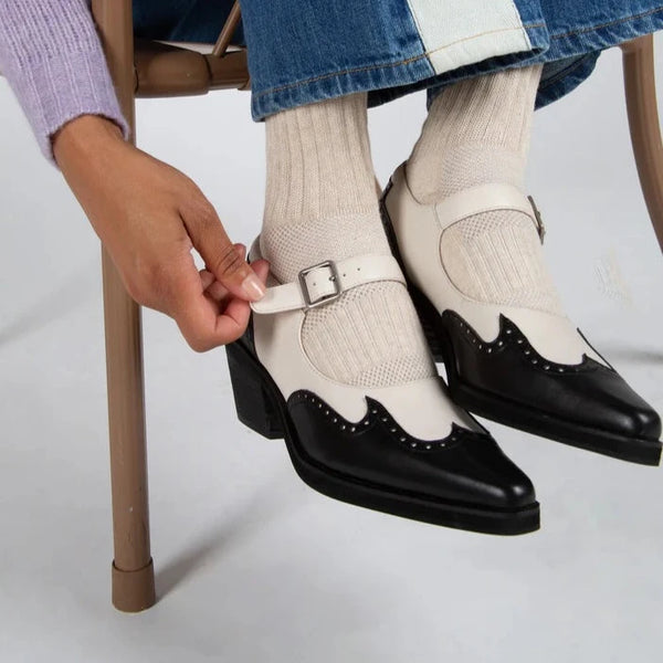 Black And White Mary Jane Shoes Franklin Mary Jane In Black/White