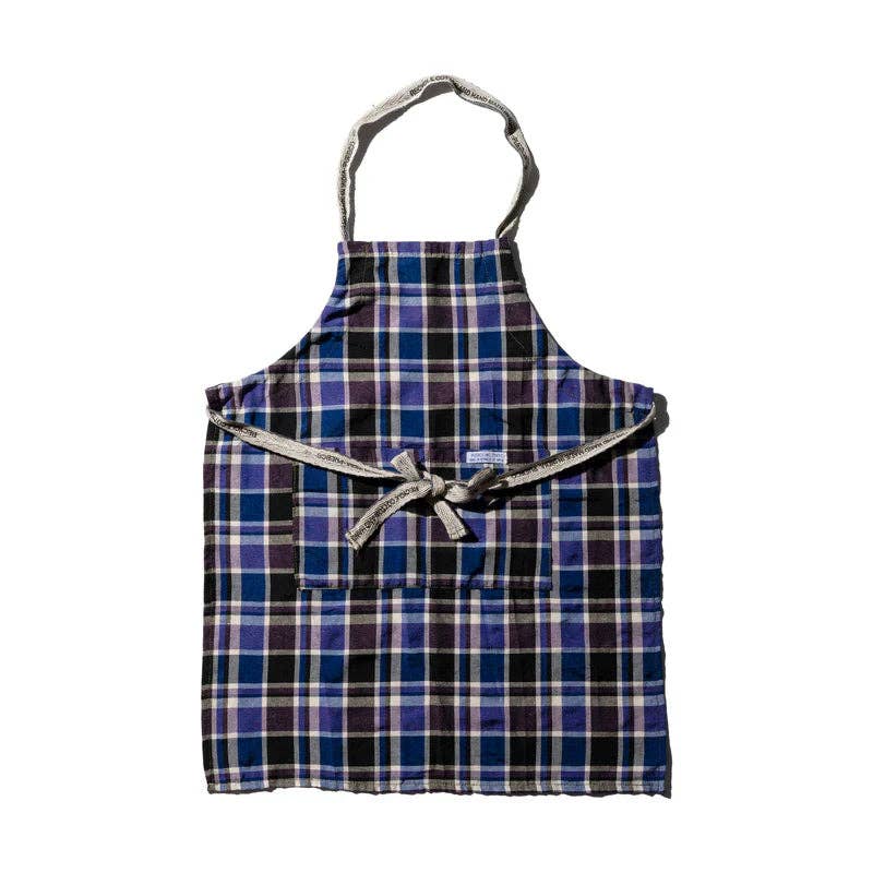 Recycled Cotton Blue Check Apron