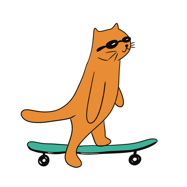 Skater Cat Sticker